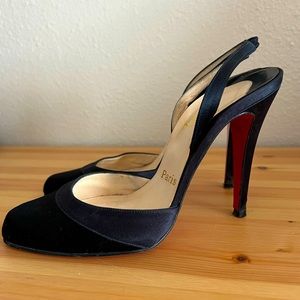Christian Louboutin Satin Sling-backs. EU 38 US 7.5
